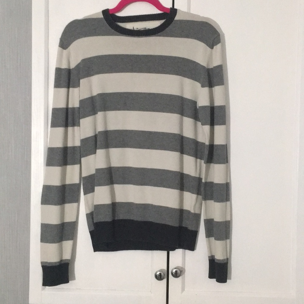Striped Sweater Gray&White
